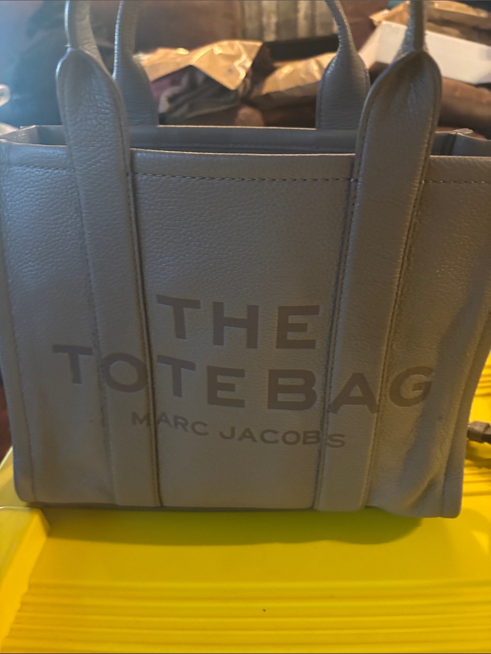 Marc Jacobs Gray Leather 'The Tote Bag' Small Tote